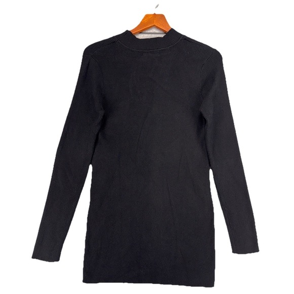 BloomChic Ribbed Sweater Dress 18 20 Black Bodycon Cutout Long Sleeve Plus - Picture 7 of 10